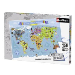 NATHAN CASSE-TÊTE 150 PIÈCES - CARTE DU MONDE #76-86806